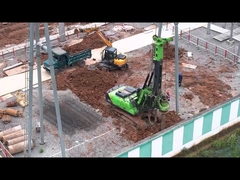 Qual é a largura e a profundidade operacionais de uma plataforma de perfuração de água subterrânea totalmente hidráulica para rotativo