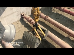 NOVO tem escavadeira hidráulica com caçamba em concha, lança de longo alcance e escavadeira de braço telescópico