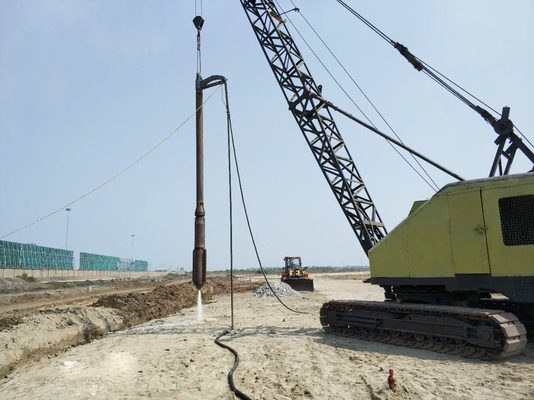 Máquina de pedra do motorista de pilha da coluna da consolidação profunda da areia do vibroflot da alimentação superior de melhoria de solo