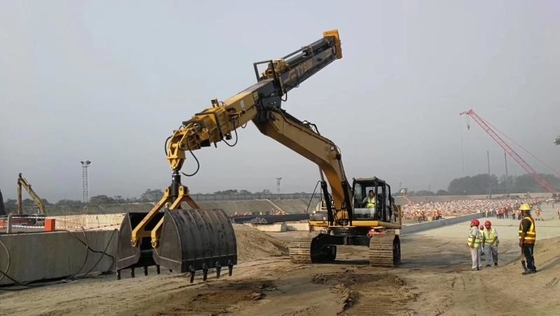 15-36 Ton Excavator Attachment Melhor Qualidade Personalizada Clamshell Braço Telescópico Para Excavator